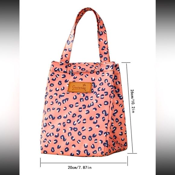 LoveLife Handbags - 🥙Sale! New Insulated Lunch Bag Sealed Pink Leopard Print lunch Box Tote Bag